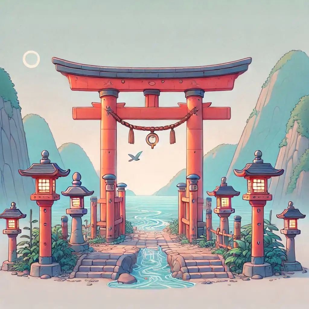 An anime torii gate