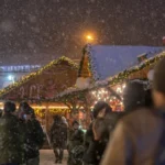 An idyllic christmas market scene