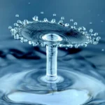A drop of water splashing